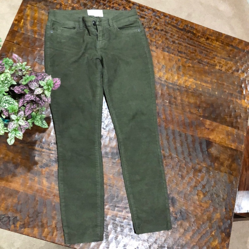 Current/Elliott skinny green corduroys